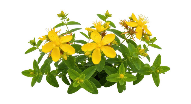 Creative representation of st johns wort flowers isolated focusing on stjohnswort, st, johns ideal for branding,