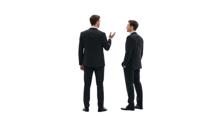 Two professional businessmen discussing strategy and collaboration concept highlighting men, businessmen, professionals captured in modern professional