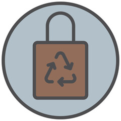 recycle bag icon line color
