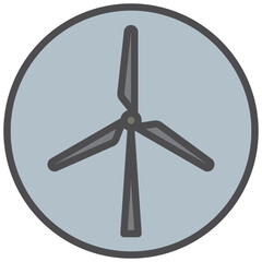 wind turbine icon line color