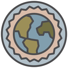 global warming icon line color