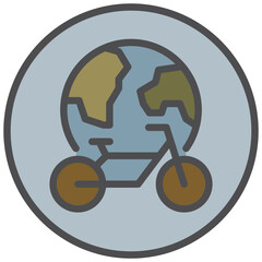 environmental bicycle icon line color