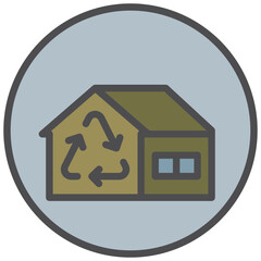 ecology house icon line color