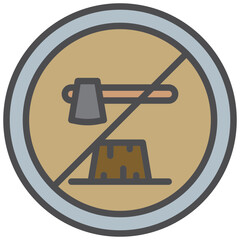 deforestation icon line color