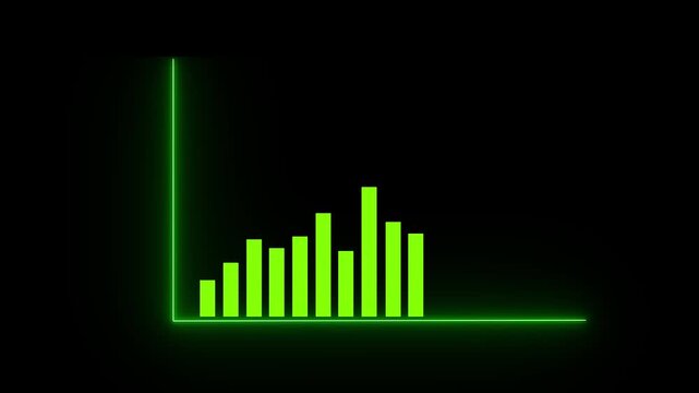 Abstract business graph icon animation background.Business Financial Glowing Business Income And Earnings.