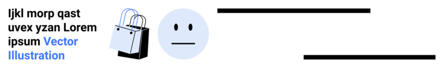 Consumer behavior, dissatisfaction, e-commerce, retail, marketing strategies, and online shopping. Sad face emotion and shopping bags in focus. Consumer dissatisfaction and e-commerce concept