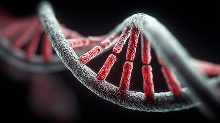 A conceptual representation of a DNA double helix illustrating genetic information, molecular structure and fundamental principles of biological inheritance.