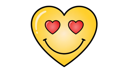 Smiling heart with eyes illustration perfect for valentine s day isolated on transparent background