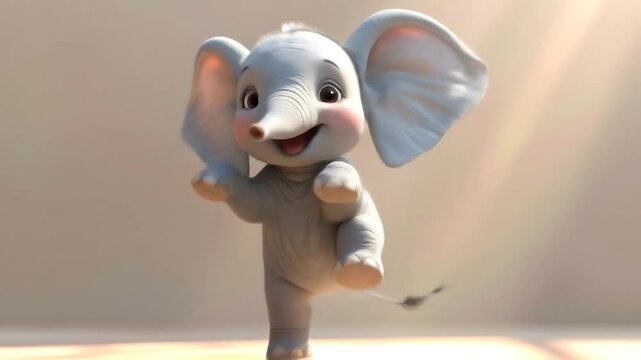 Cute elephant dancing