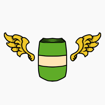 vector design of a stack of money with a pair of wings front view. cartoon symbol design