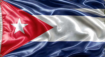Cuban flag waving in the wind national symbol of Cuba.