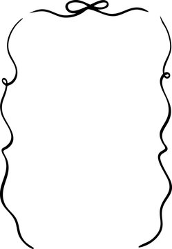 Hand Drawn Frames Whimsical Borders Ribbon with bow Clipart illustration