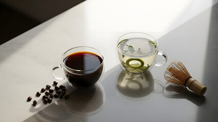 Coffee Tea Cup with Whisk
