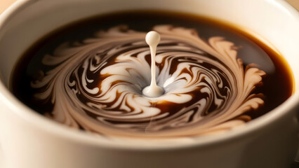 Coffee Swirl Milk Drop