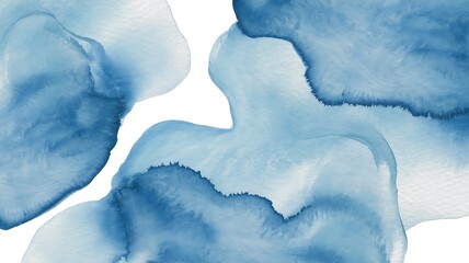 Fototapeta premium blue watercolor texture isolated on white or transparent .