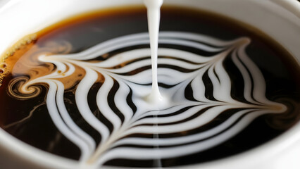 Coffee Swirl Pattern in Dark Liquid