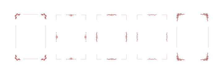 Decorative rectangle frames and borders vector set with vintage retro style ornaments, elegant outlines for invitations, posters, certificates, stylish artwork