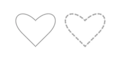 Hand drawn vintage heart shape design vector illustration romantic love symbol for Valentine greeting card decoration sketch ornate pattern