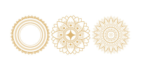 Decorative round mandala vector collection with intricate floral patterns isolated on white background for yoga meditation spiritual design and ornamental artworks