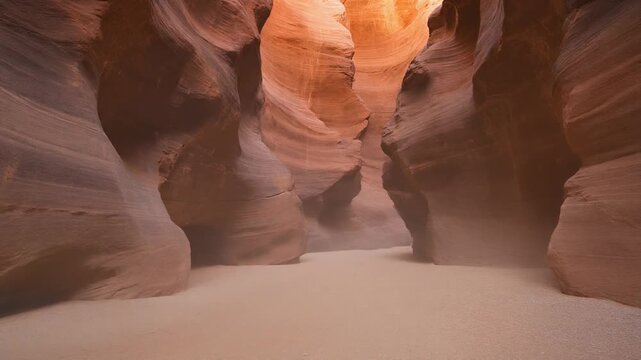 Ancient Canyon's Echo: The image unveils a mesmerizing canyon, its sandstone walls shaped by ages of natural forces, echoing the whispers of the past. Capturing the grandeur of geology.
