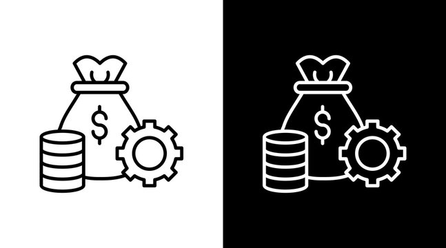Cost Volume Profit Outline White Icon Set Design