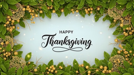 Festive Thanksgiving Leaf Frame Design