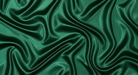Elegant jade silk abstract background with rich folds and flowing design