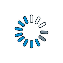 Fototapeta premium Loading Circle Icon, Blue, Gray, White, Modern Design