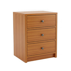 Wooden nightstand isolated on transparent background