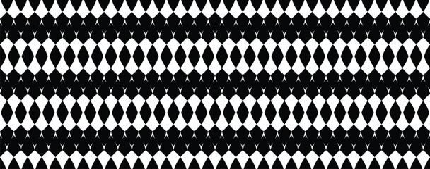 Seamless Black and White Optical Vertical Ellipse Pattern Background | Monochrome Woven Lattice Texture, Modern Abstract Ogee Scale Repeating Design