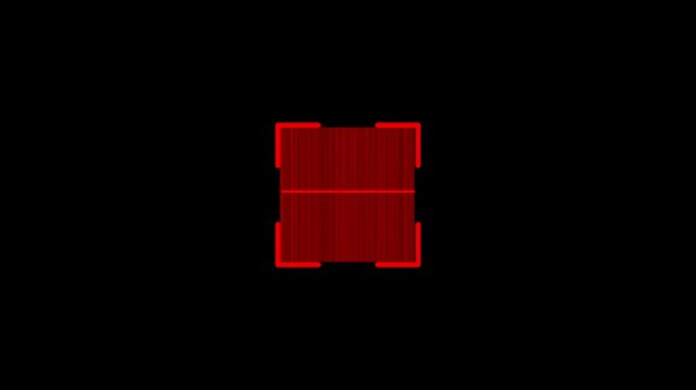 Loopable track of barcode scaner ray is scanning barcodes of multiple products with laser. 4K seamless loop video footage animation.
