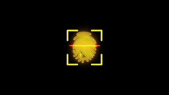 Loopable track of fingerprint scaner ray is scanning barcodes of multiple products with laser. 4K seamless loop video footage animation.
