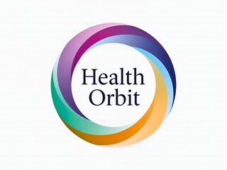 Health orbit logo featuring a vibrant, multi-colored swirling circle design on a white background