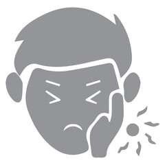 Toothache pain icon