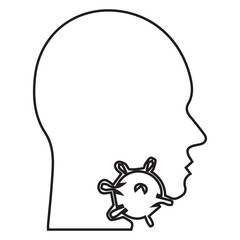 Virus Icon In Head Outline
