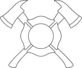 Firefighter Crossed Axes Symbol.eps