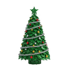 Fototapeta premium Festive christmas tree isolated on transparent background