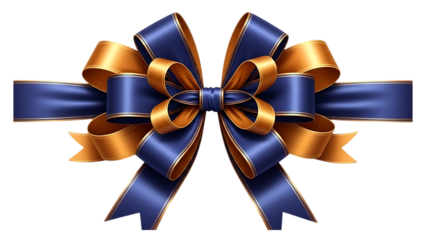 blue bow with ribbon