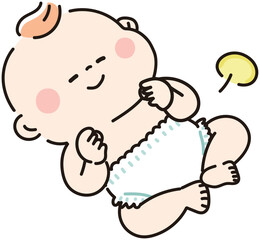 うんちが出てスッキリした赤ちゃん