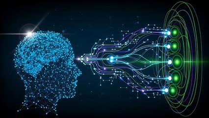 Artificial intelligence connectivity network human brain digital technology concept design