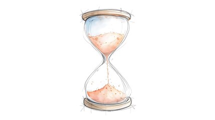 Passing Time and Countdown, Soft Tones Watercolor Art