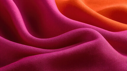 Vibrant fabric in shades of pink and orange creates stunning visual that evokes feelings of joy and dopamine while dressing up any space