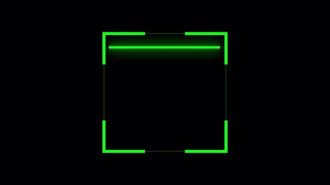 Green scanning line animation for futuristic security interface, scanning loop animation.