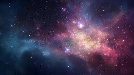 Vibrant interstellar gas clouds illuminate a field of distant stellar objects