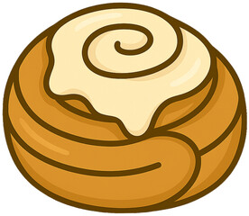 Sweet Cinnamon Roll Pastry Illustration