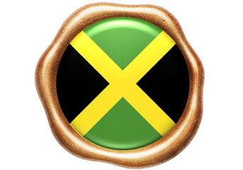 Golden Wax Seal Featuring the Jamaican National Flag