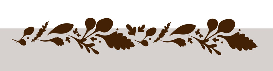 Organic seamless pattern with natural leaf element in brown color for decoration art, wrapping paper, fabric print. Vector illustration