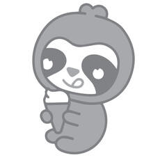 Sloth eating ice cream