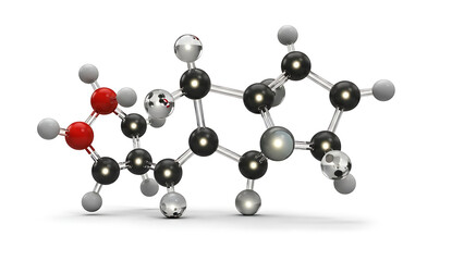 Molecular structure of chemical compound on white