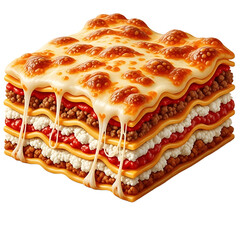 Cheesy Layered Lasagna Illustration .